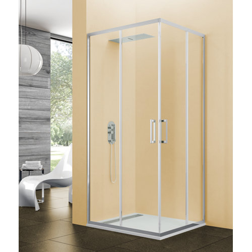 Mampara cuadrada corredera titan transparente perfil cromado 80x80 cm de la marca Blanca / Sin definir en acabado de color Gris / plata fabricado en Varios, ver descripción