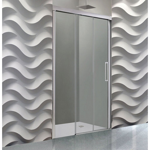 Mampara corredera tress transparente cromado 6mm (96-101)x195cm de la marca GME en acabado de color Gris / plata fabricado en Cristal