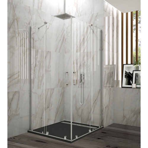 Mampara cuadrada corredera vit transparente perfil cromado 70x70 cm de la marca Blanca / Sin definir en acabado de color Gris / plata fabricado en Varios, ver descripción