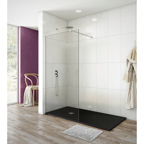 Panel de ducha fix chess transparente cromado 80 x195 cm de la marca Blanca / Sin definir en acabado de color Gris / plata fabricado en Varios, ver descripción
