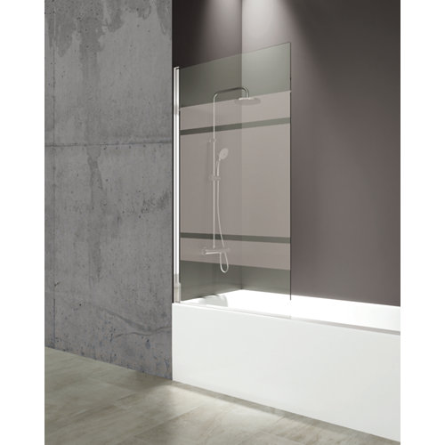 Mampara de bañera 1 hoja open serigrafiado perfil cromado 85x150 cm de la marca Blanca / Sin definir en acabado de color Gris / plata fabricado en Varios, ver descripción