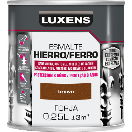 Pintura hierro forja luxens 250 ml brown