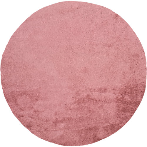 Alfombra poliéster fox lisa 40 rosa rosa redonda 120x120cm