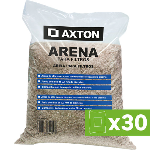 Lote 30 sacos de 25 kgs de arena para filtros de piscina axton