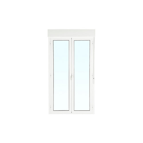 Balconera aluminio artens blanca practicable con persiana de 130x229cm