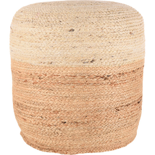 Puf bicolor de fibra natural 45x45cm