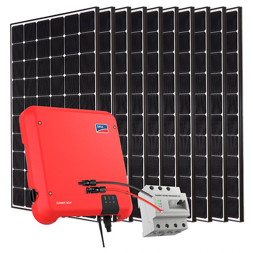 Kit solar autoconsumo a red con inversor sma3.0 y 10 paneles lg neon2 de 355w