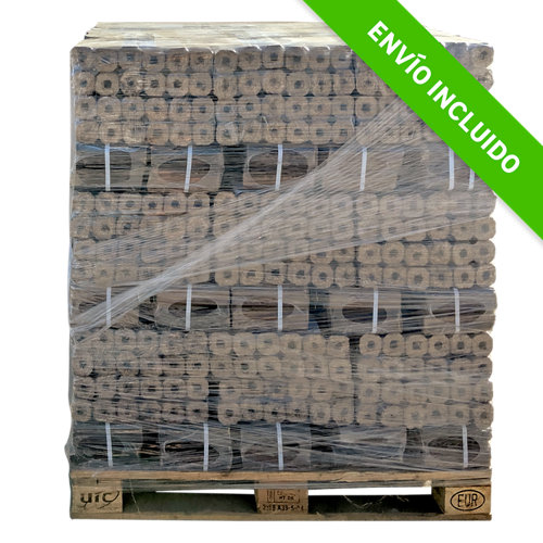 Palet de briquetas de madera leñas oliver de 890 kg