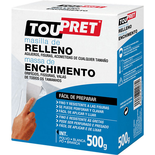 Plaste en polvo de relleno toupret 500 gr
