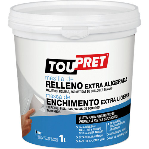 Plaste en pasta de relleno extra ligero toupret 1l