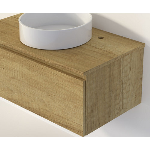 Mueble de baño con lavabo y espejo rise olmo 60x45 cm de la marca ARTYSAN en acabado de color Marrón fabricado en Aglomerado de particulas