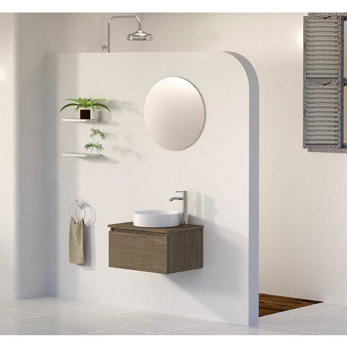 Mueble de baño con lavabo y espejo rise nebraska 60x32cm