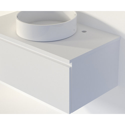 Mueble de baño con lavabo y espejo rise blanco 80x45 cm de la marca ARTYSAN en acabado de color Blanco fabricado en Aglomerado de particulas