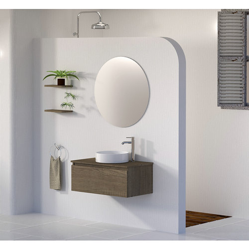 Mueble de baño con lavabo y espejo rise nebraska 80x32cm