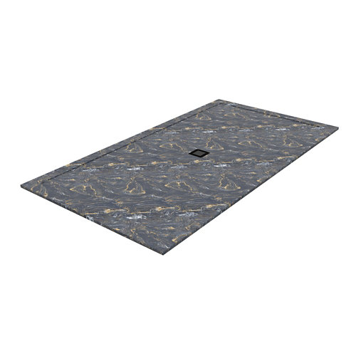 Plato de ducha osaka 100x70 cm negro de la marca BASINS en acabado de color Negro fabricado en Piedra