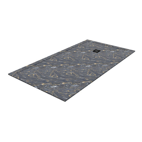 Plato de ducha osaka 140x80 cm multicolor de la marca BASINS en acabado de color Negro fabricado en Piedra