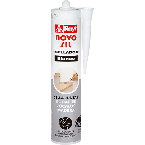 puerta roma roble de apertura izquierda de 125 cm 25 Sellador novosil rodapiés blanco 300ml