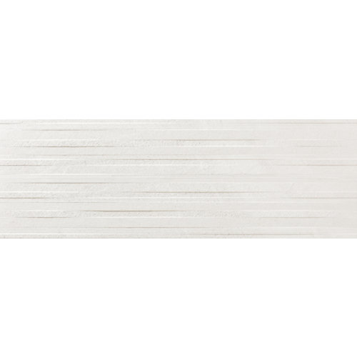 Revestimiento cerámico serie atenea 30x90 cm relieve blanco artens