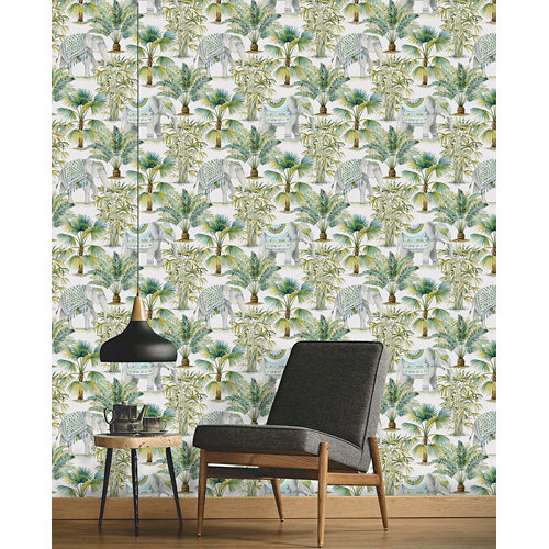 Papel pintado tnt asian jaidor w-02 verde para 6,08 m2