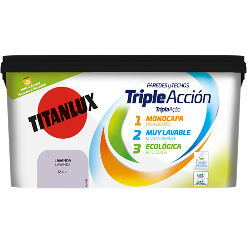Pintura triple acción titanlux 4l lavanda