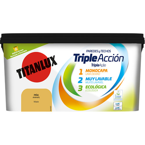 Pintura triple acción titanlux 4l piña