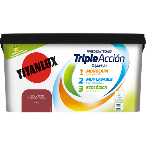 Spray pintura luxens efecto metal bronce satén 0 15l 19 Pintura triple acción titanlux 4l rojo carmín