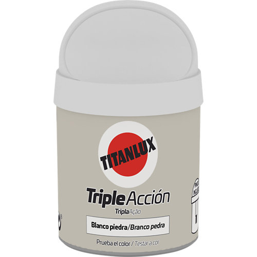 Pintura tester triple acción titanlux 75ml blanco piedra