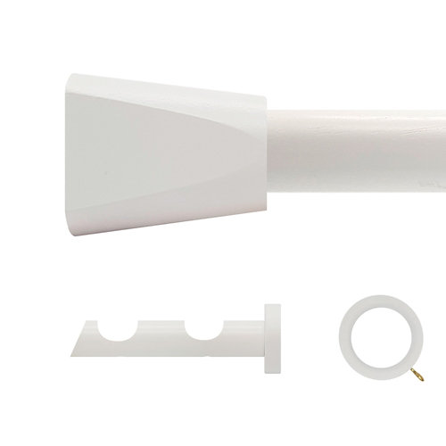 Kit 2 barras madera ø 20mm meta blanco 300cm c/anillas pared