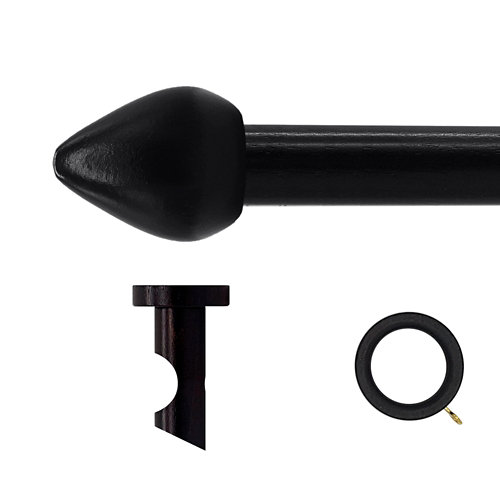 Kit barra madera ø 20mm seta wengué 250cm c/anillas techo