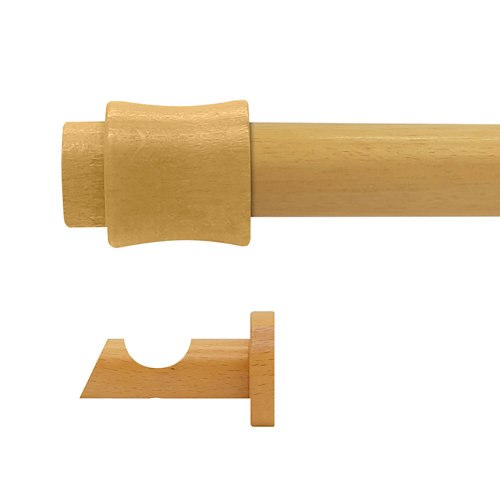 Kit barra madera ø 20mm cata pino 150cm s/anillas pared