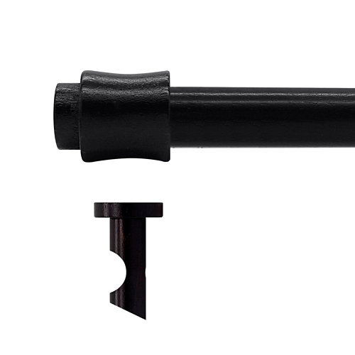 Kit barra madera ø 28mm cata wengué 200cm s/anillas techo