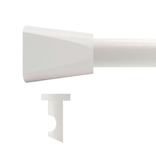 Kit barra madera ø 28mm meta blanco 150cm s/anillas techo