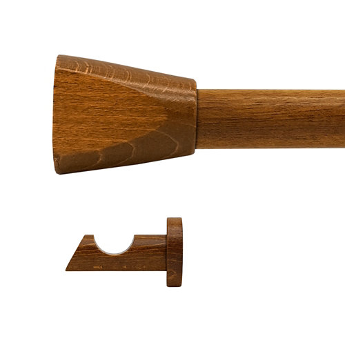 Kit barra madera ø 28mm meta roble 150cm s/anillas pared