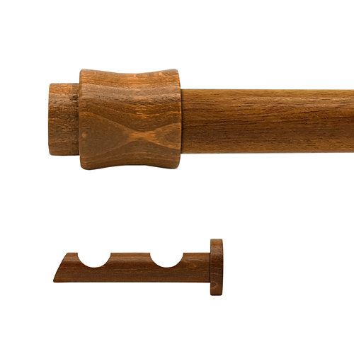 Kit 2 barras madera ø 20mm cata roble 200cm s/anillas pared