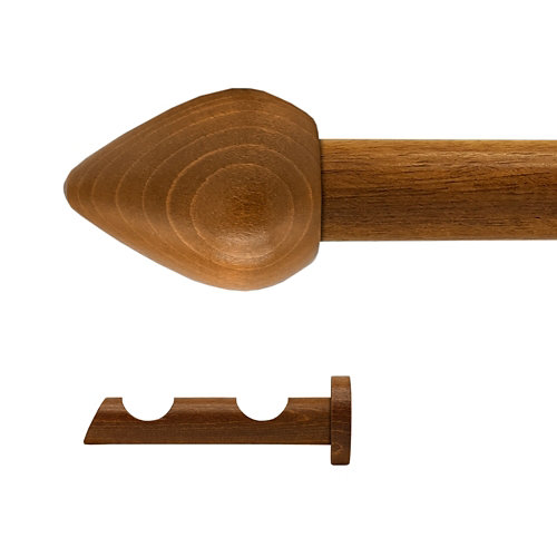 Kit 2 barras madera ø 20mm seta roble 200cm s/anillas pared