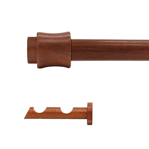 Kit 2 barras madera ø 28mm cata cerezo 200cm s/anillas pared