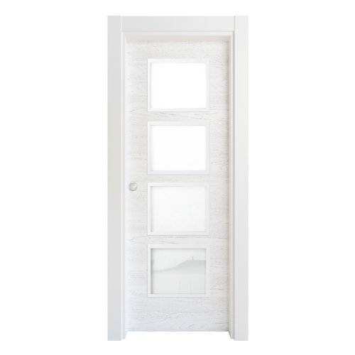 Puerta corredera acristalada bari premium blanca 72,5 cm