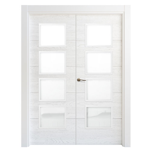 Puerta doble acristalada lucerna premium blanca i 9x105 cm