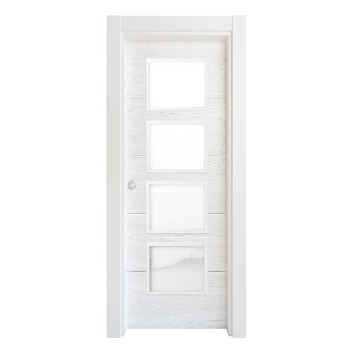 Puerta corredera acristalada lucerna premium blanca 82,5 cm