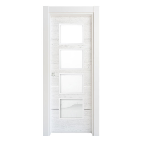 Puerta parís blanco de apertura derecha de 105.00 cm 23 Puerta corredera acristalada lucerna premium blanca 82,5 cm