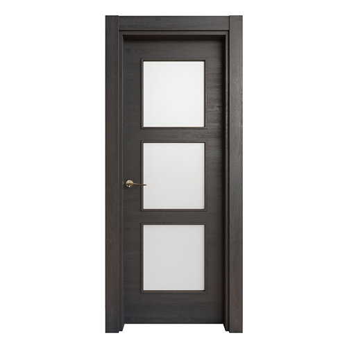Revestimiento de pared de mdf vintage 28 Puerta acristalada oslo azabache d 7x82,5 cm