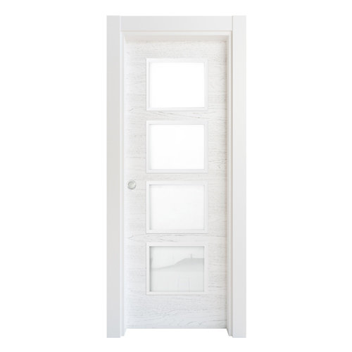 Puerta corredera acristalada bari premium blanco 82,5 cm