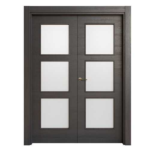 Puerta doble acristalada oslo azabache d 9x125(62+62) cm