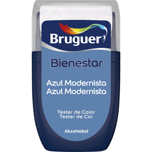 Kit pintura tiza la pajarita 250ml ceniza + caja de madera de 40x15x30 cm 18 Pintura tester bienestar 30 ml azul modernista