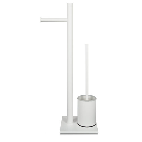 Escobillero y portarrollo matera blanco mate 24x54 cm de la marca Blanca / Sin definir en acabado de color Blanco fabricado en Acero
