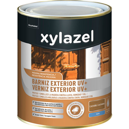 Barniz exterior uv plus mate xylazel 2.5 l castaño