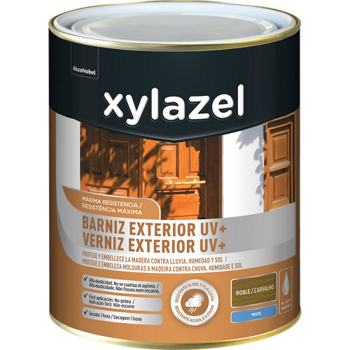 Barniz exterior uv plus mate xylazel 2.5 l roble