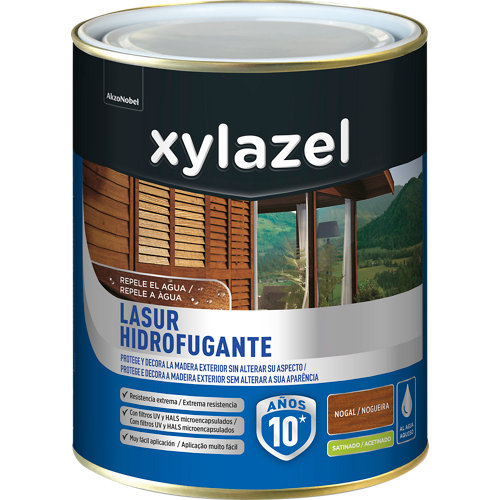 Protector de madera hidrofugante satinado xylazel 2.5 l nogal
