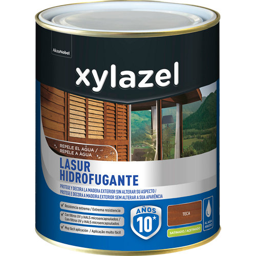 Protector de madera hidrofugante satinado xylazel 2.5 l teca