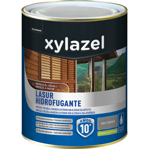 Protector de madera hidrofugante satinado xylazel 2.5 l gris